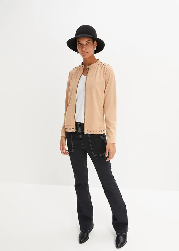 Sweatvest met studs, bonprix