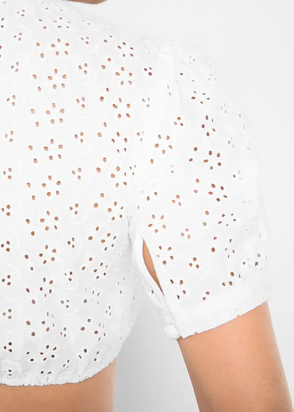 Dirndl blousje met broderie anglaise, bonprix