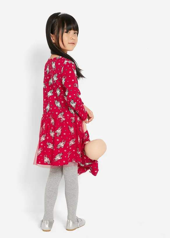 Meisjes jersey jurk en poppenjurk (2-dlg. set), bonprix