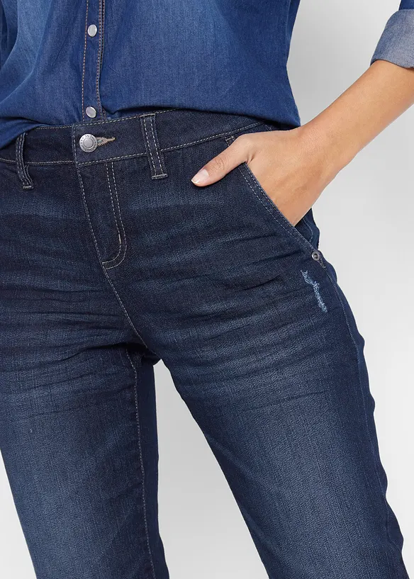 Comfort stretch boyfriend jeans, mid waist, bonprix