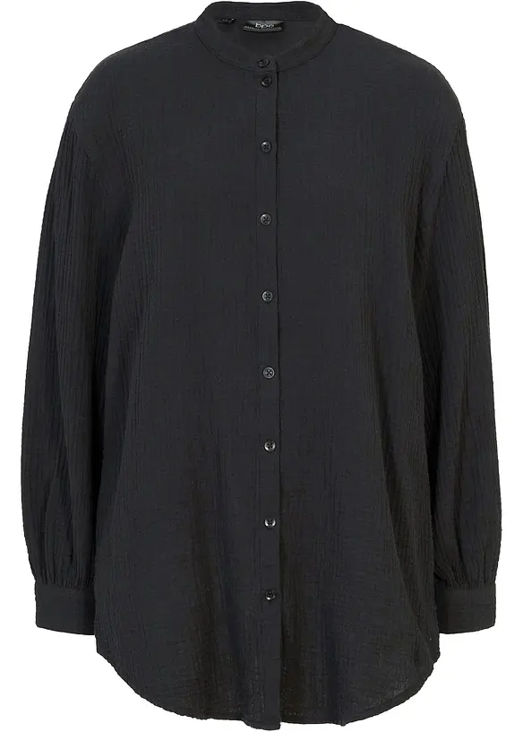 Lange mousseline overhemdblouse van katoen, bonprix