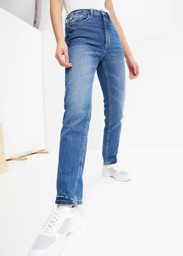 Straight jeans met high waist, low stretch, bonprix