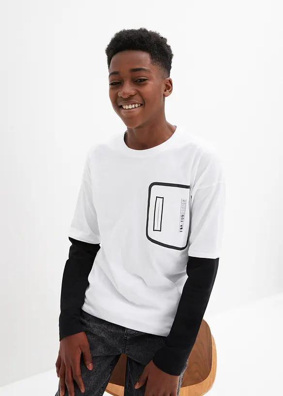 Jongens layershirt van biologisch katoen, lange mouw, bpc bonprix collection