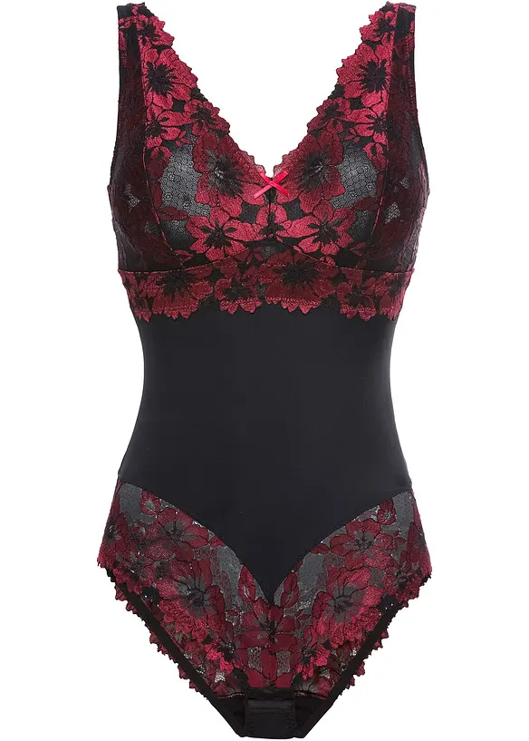 Body van gebloemd kant zonder beugels, bonprix