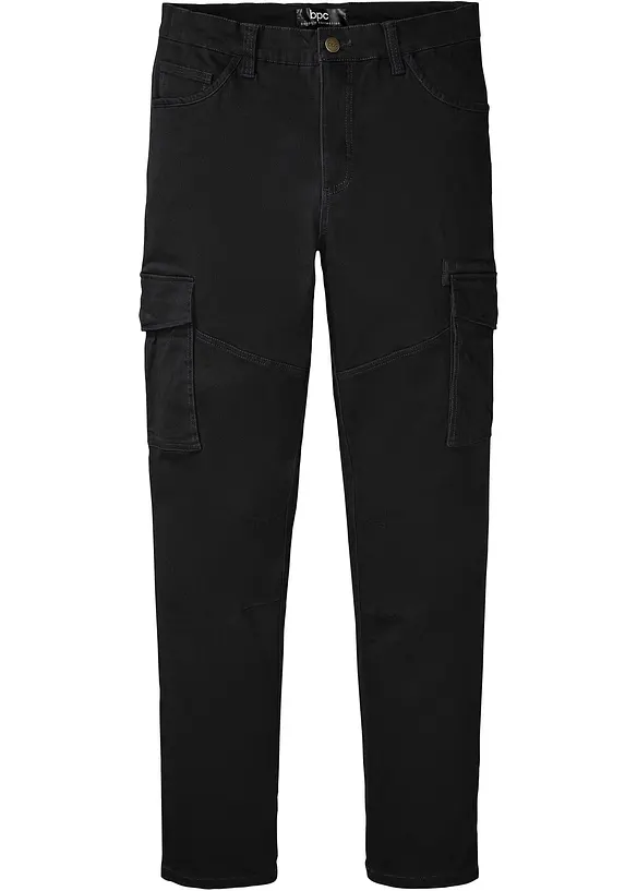 Slim fit stretch cargo broek, straight, bonprix