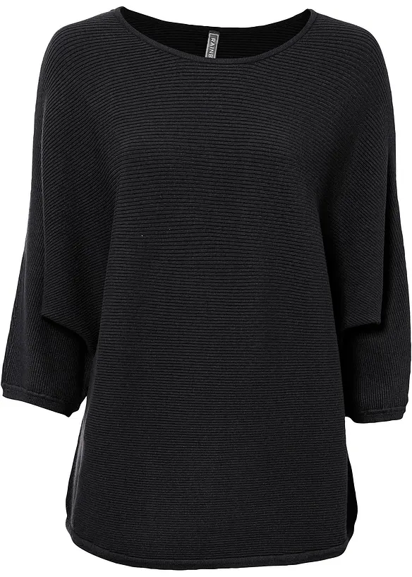 Geribde oversized trui in een viscosemix, bonprix