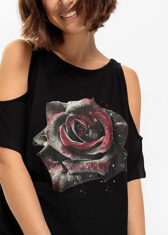 Cold shoulder shirt van viscose, bonprix