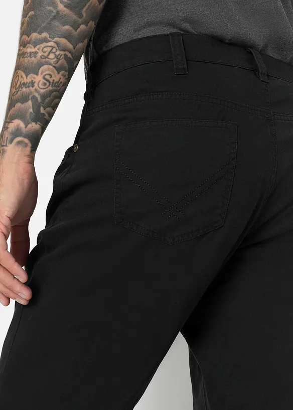 Regular fit twill broek van katoen, straight, bonprix