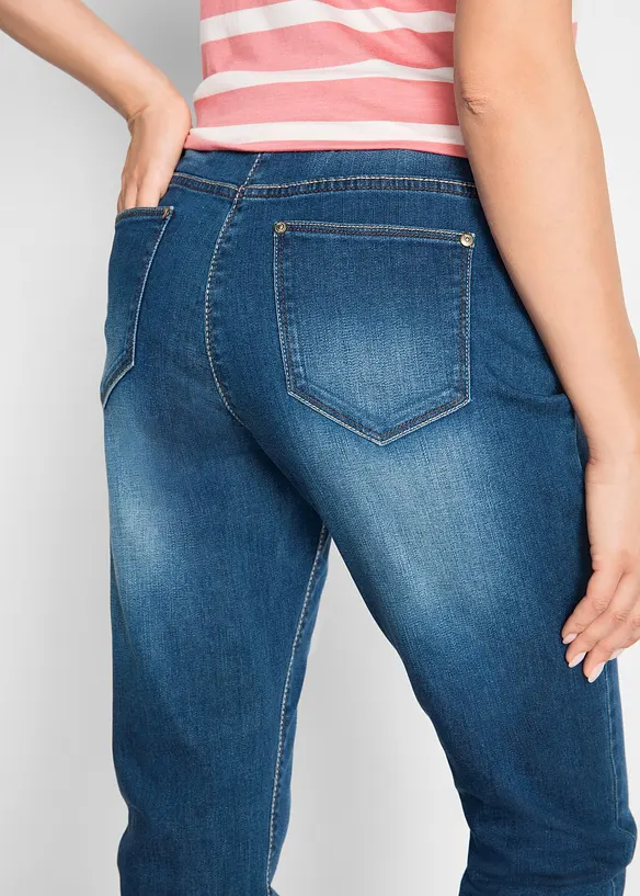 Boyfriend jeans mid waist met comfortband, bonprix