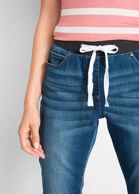 Boyfriend jeans mid waist met comfortband, bonprix