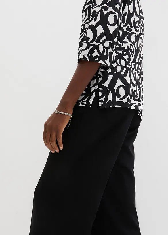 Shirt met ronde hals, 3/4 mouw, bonprix