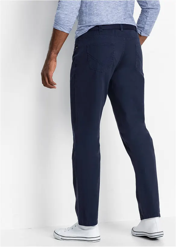 Regular fit twill broek van katoen, straight, bonprix