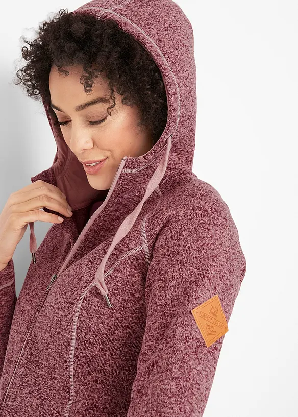 Lang fleece vest met capuchon, bonprix