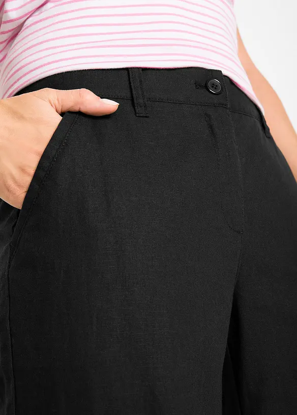 Geweven broek van linnen-katoenmix, bonprix