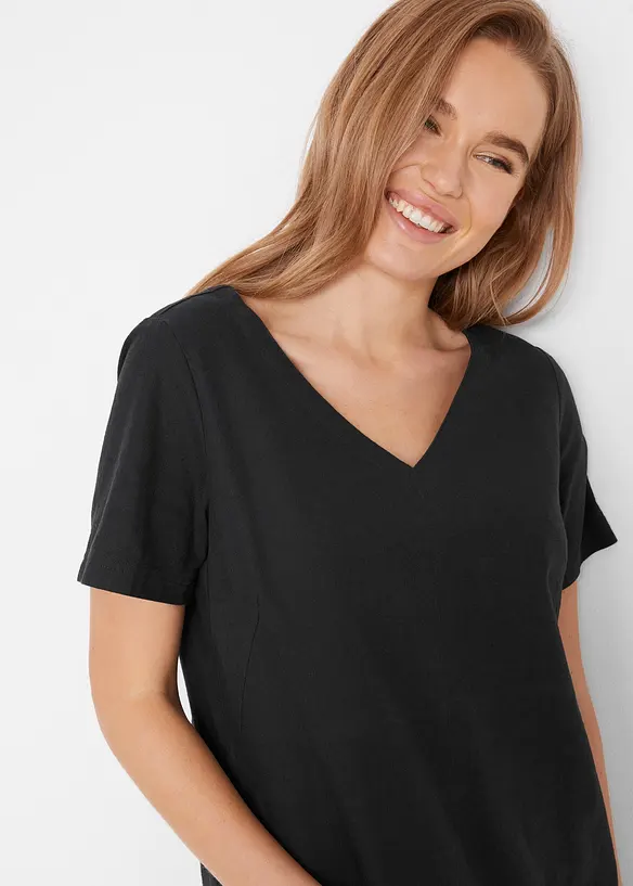 Mini jurk met linnen, bonprix