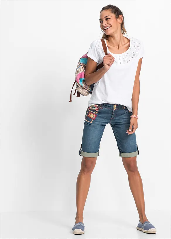 Jeans bermuda, mid waist, bonprix