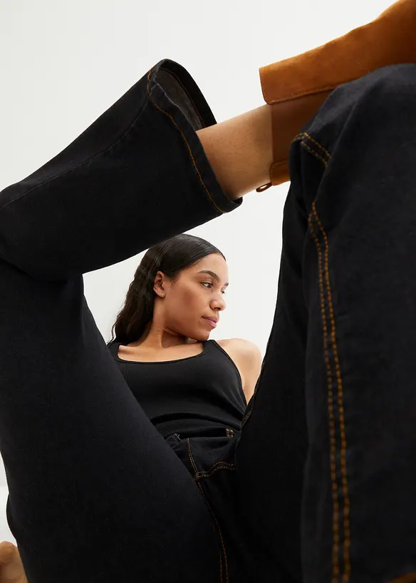 Mid waist stretch jeans, straight, bonprix