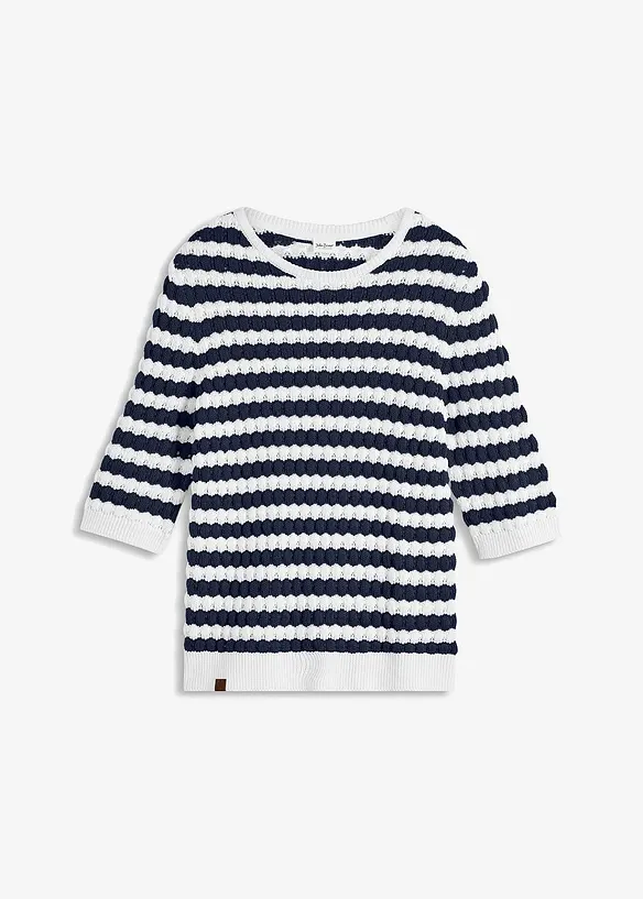 Gebreid shirt, halflange mouw, bonprix