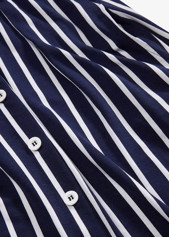 Gestreepte jersey zomerjurk met knopen, bonprix