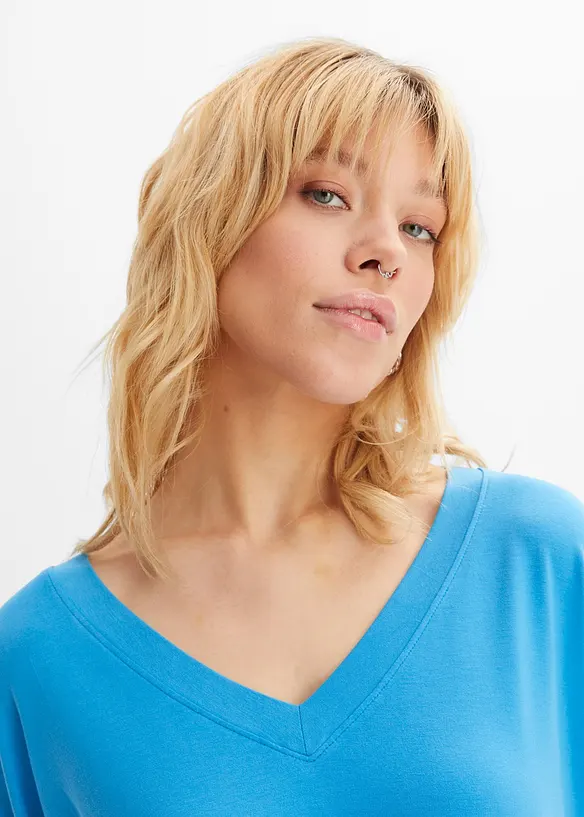 Shirt met 3/4 mouwen in een mix van viscose en elastan, bonprix