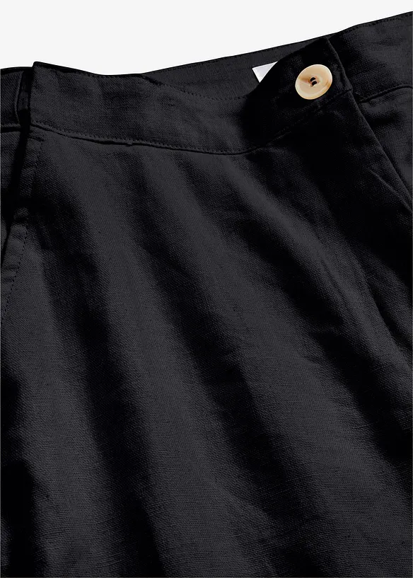 Cropped high waist broek in een linnen-viscosemix, bonprix