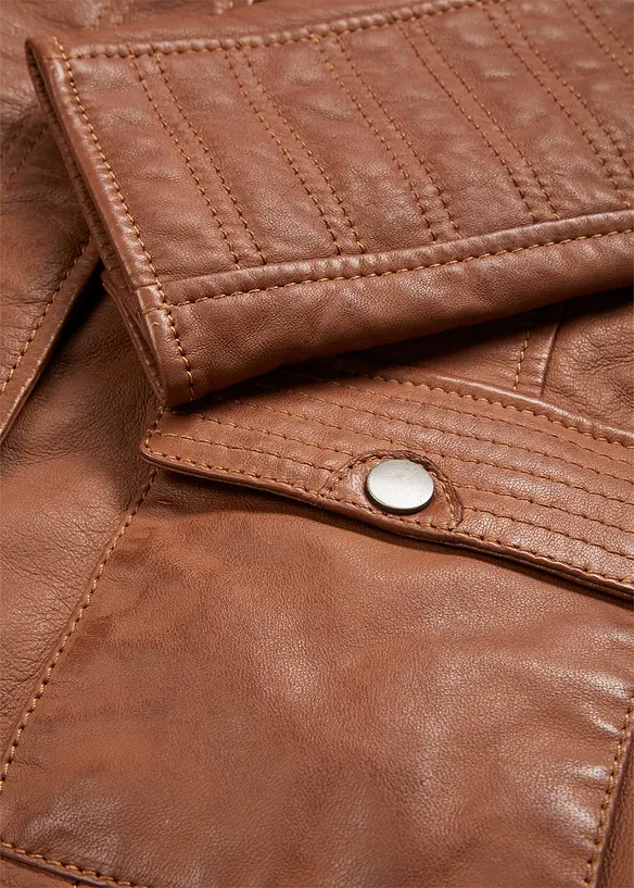 Leren jas van lamsnappa, bonprix