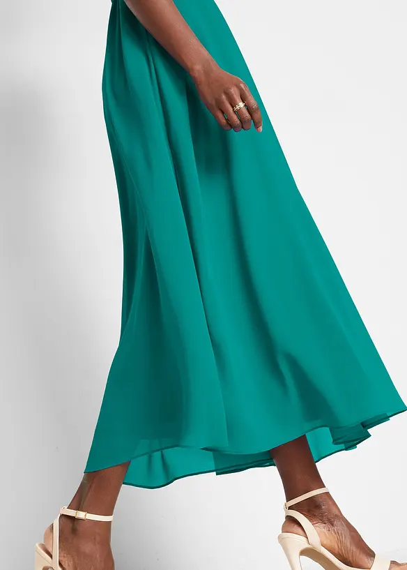 Maxi jurk met pailletten en borduursel, bonprix