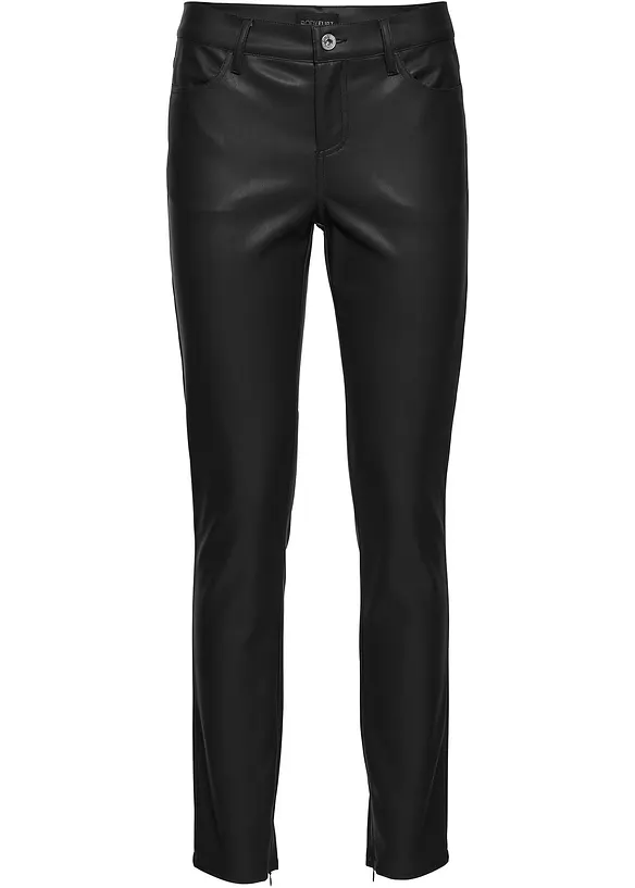 Imitatieleren broek, cropped, bonprix