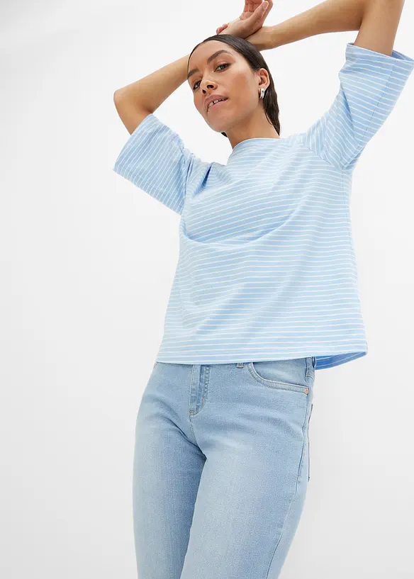 Mid waist stretch jeans, straight, bonprix