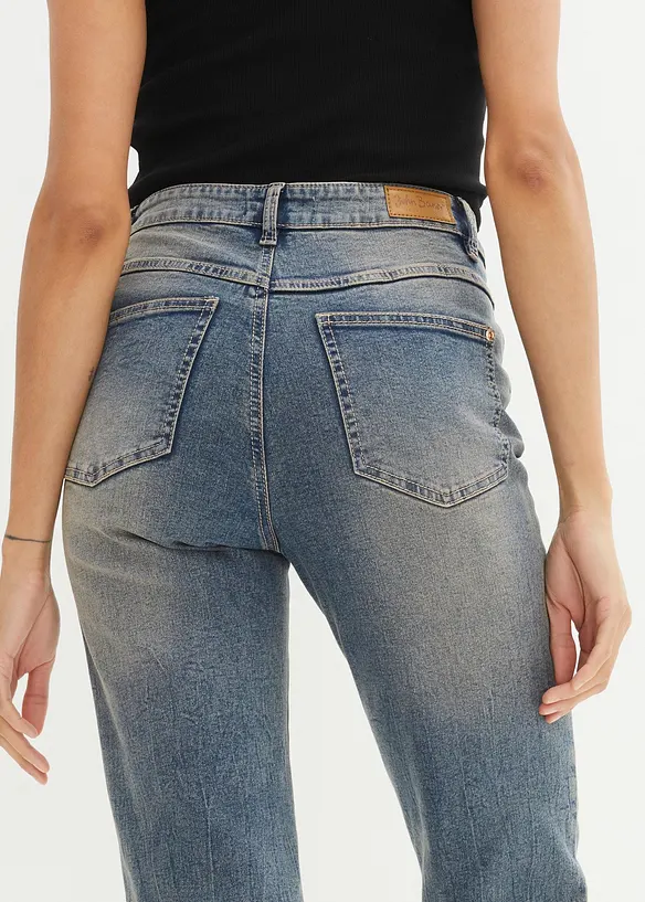 Mid waist mom jeans, stretch, bonprix