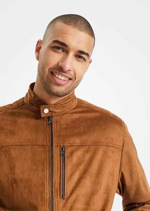 Korte jas in suède look, bonprix