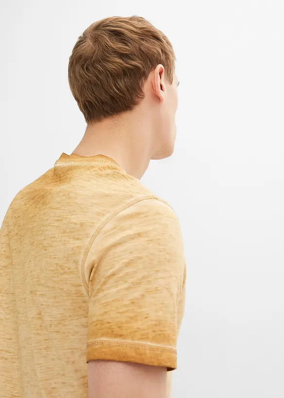 Henley shirt van biologisch katoen in washed out look, bonprix