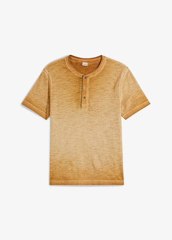 Henley shirt van biologisch katoen in washed out look, bonprix