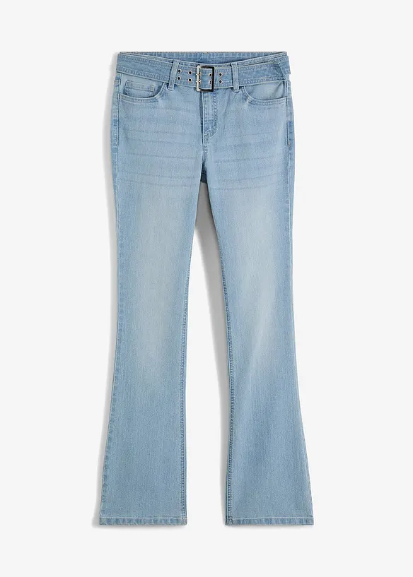 Flared jeans met riem (2-dlg. set), RAINBOW