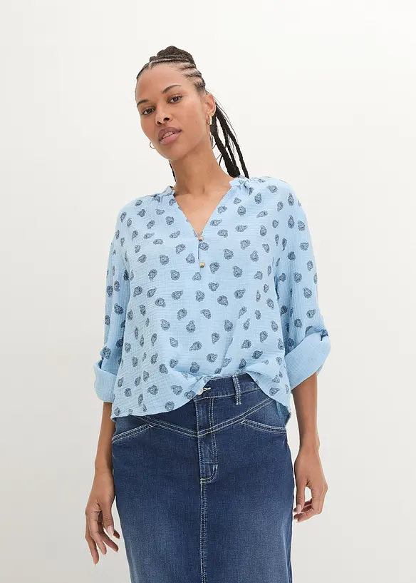 Oversized blouse van luchtige mousseline, bonprix