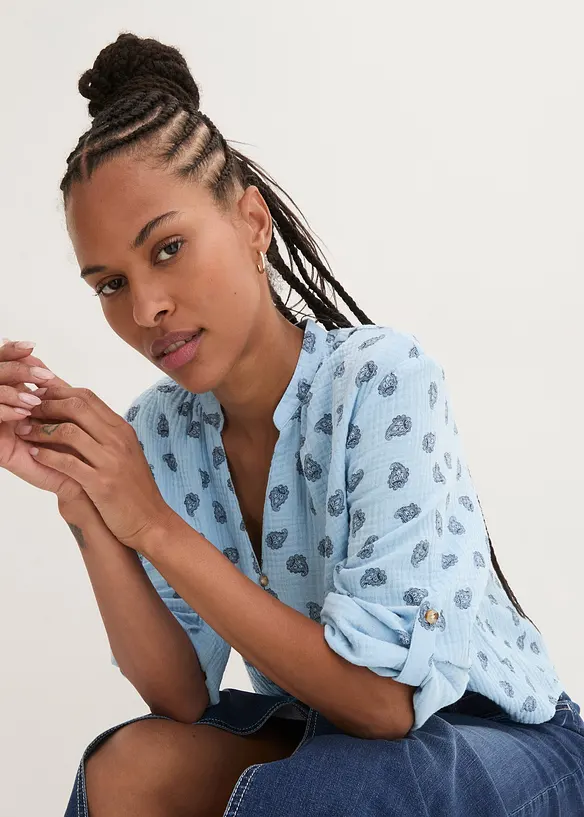 Oversized blouse van luchtige mousseline, bonprix