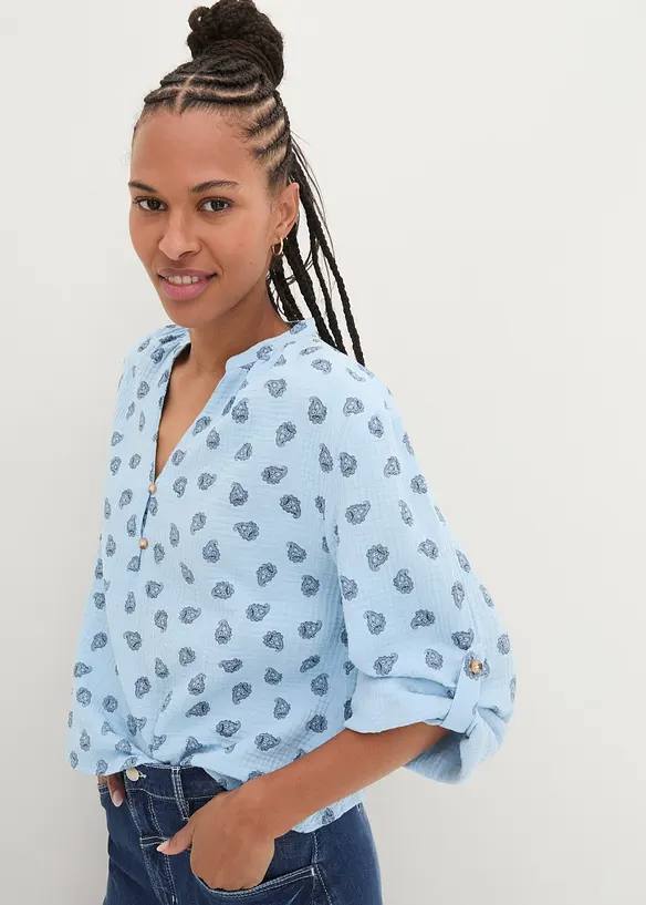 Oversized blouse van luchtige mousseline, bonprix