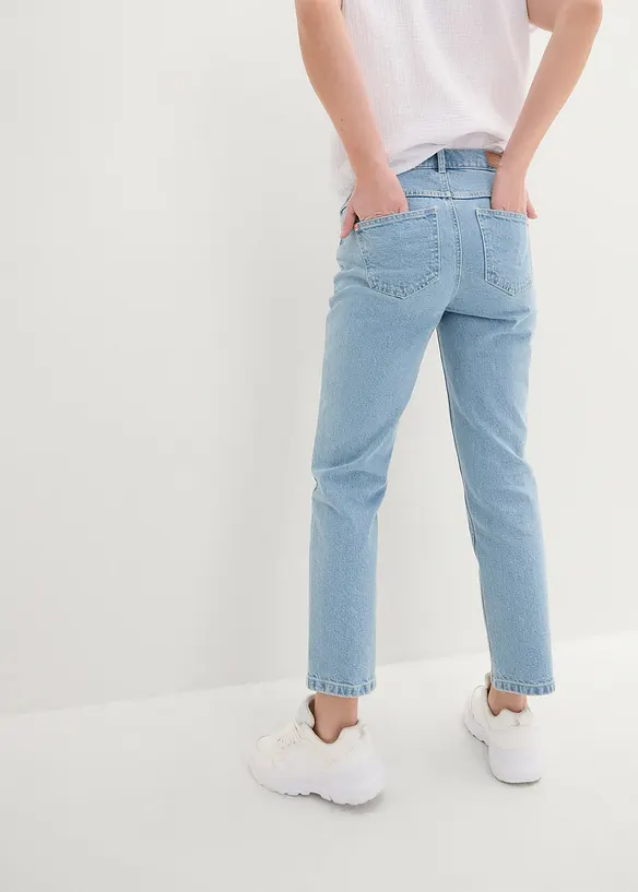 Cropped mid waist jeans, straight, bonprix