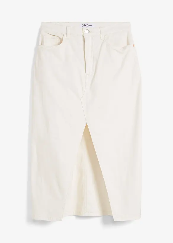 Stretch spijkerrok, midi lengte, John Baner JEANSWEAR