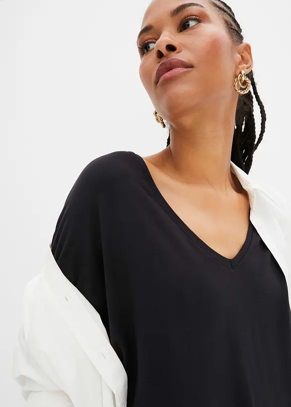 Longshirt in een fijne viscosemix, bonprix