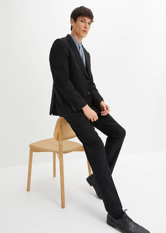 Pak met linnen, slim fit (2-dlg.), bonprix