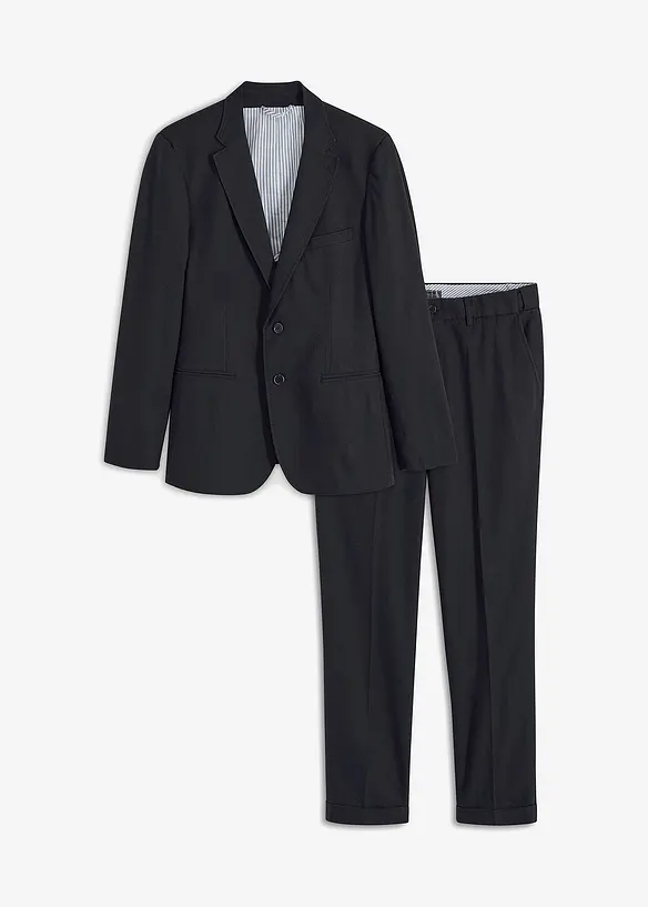 Pak met linnen, slim fit (2-dlg.), bonprix