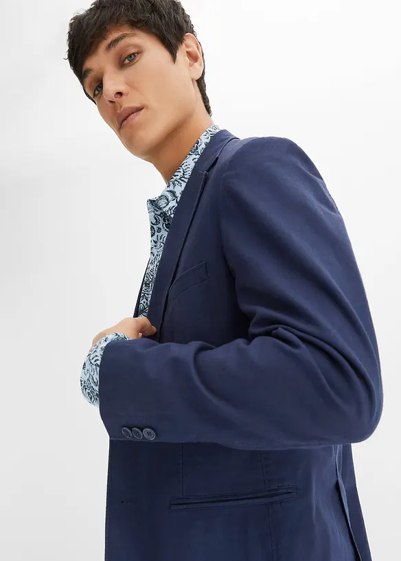 Pak met linnen, slim fit (2-dlg.), bonprix