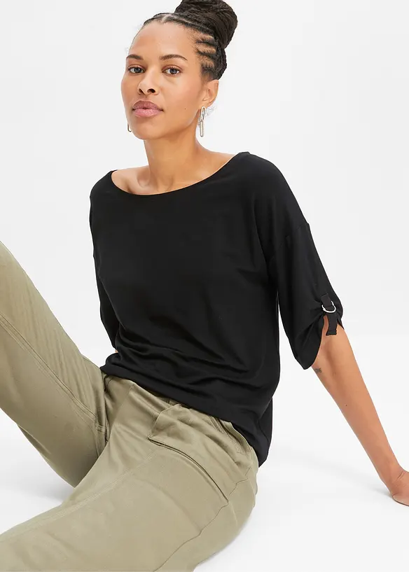 T-shirt met boothals, bonprix