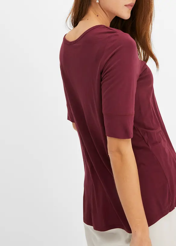 Shirt met ronde hals van zachte viscose, bonprix