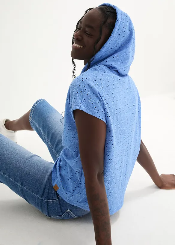 Henley shirt met capuchon, bonprix