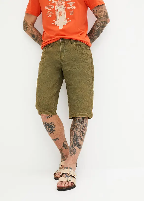 Lange stretch bermuda, loose fit, bonprix