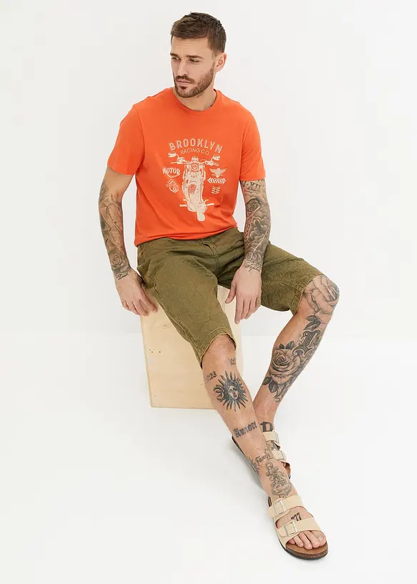Lange stretch bermuda, loose fit, bonprix