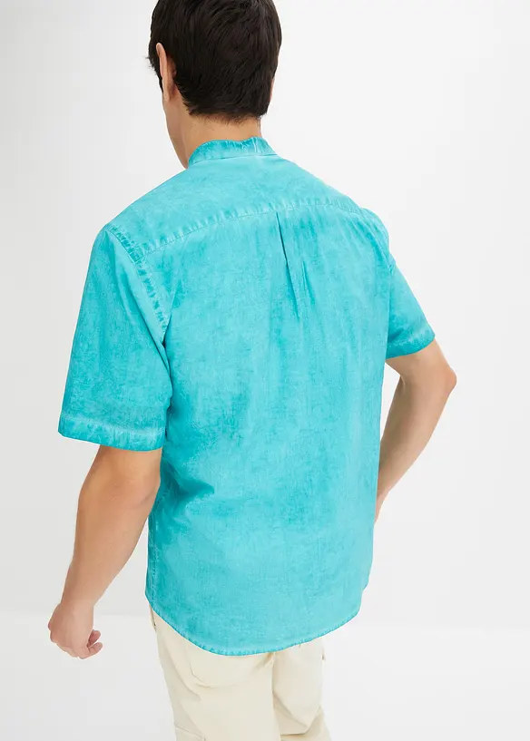 Overhemd in washed out look met korte mouwen, bonprix