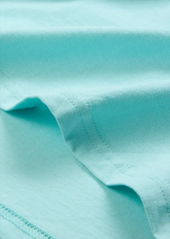 Wijd longshirt met V-hals, korte mouw  (set van 5), bonprix